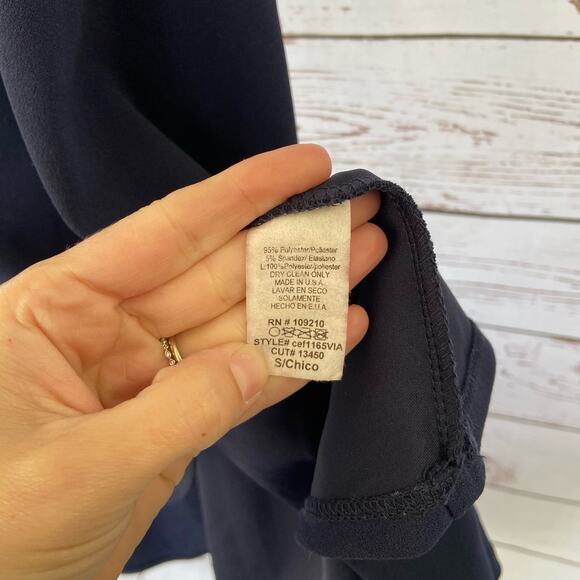 Windsor S Navy Blue High Low w/ Pockets Lace Up Open Back Flowy Cocktail Dress - Picture 8 of 8